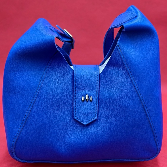 Portland Leather Handbags - Elegant Portland Leather Astro Blue Flora Women's Bag New